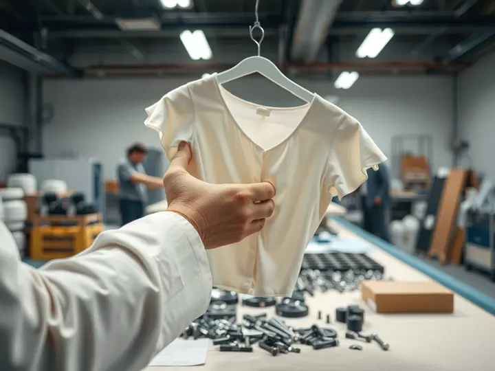客户咨询洗护服务时展示衣物材质